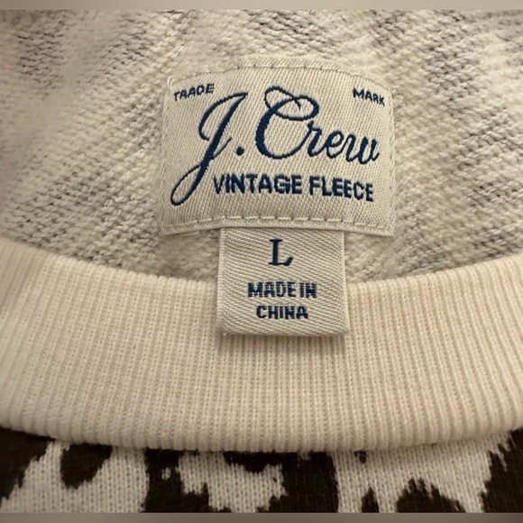 (Set) J.Crew leopard print terry cloth cotton pullover crewneck and jogger pants - Picture 6 of 10